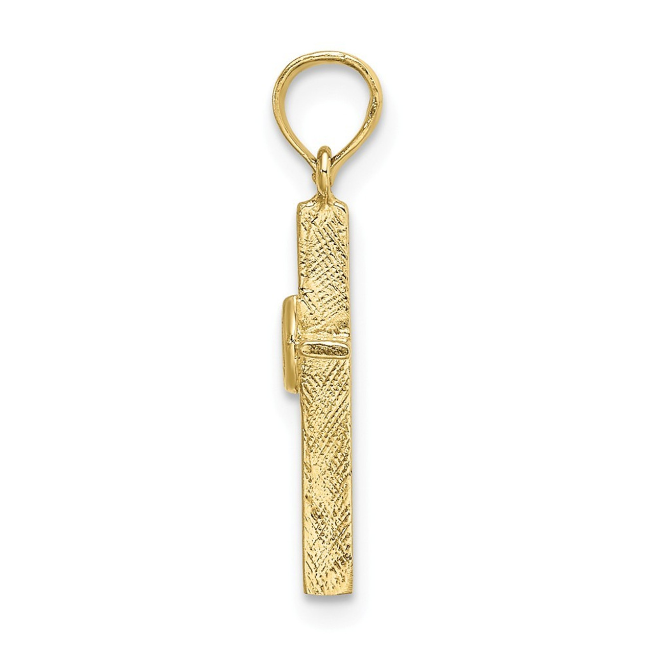 10K Yellow Gold Polished Infinity Circles Cross Charm Pendant - (A89-159)