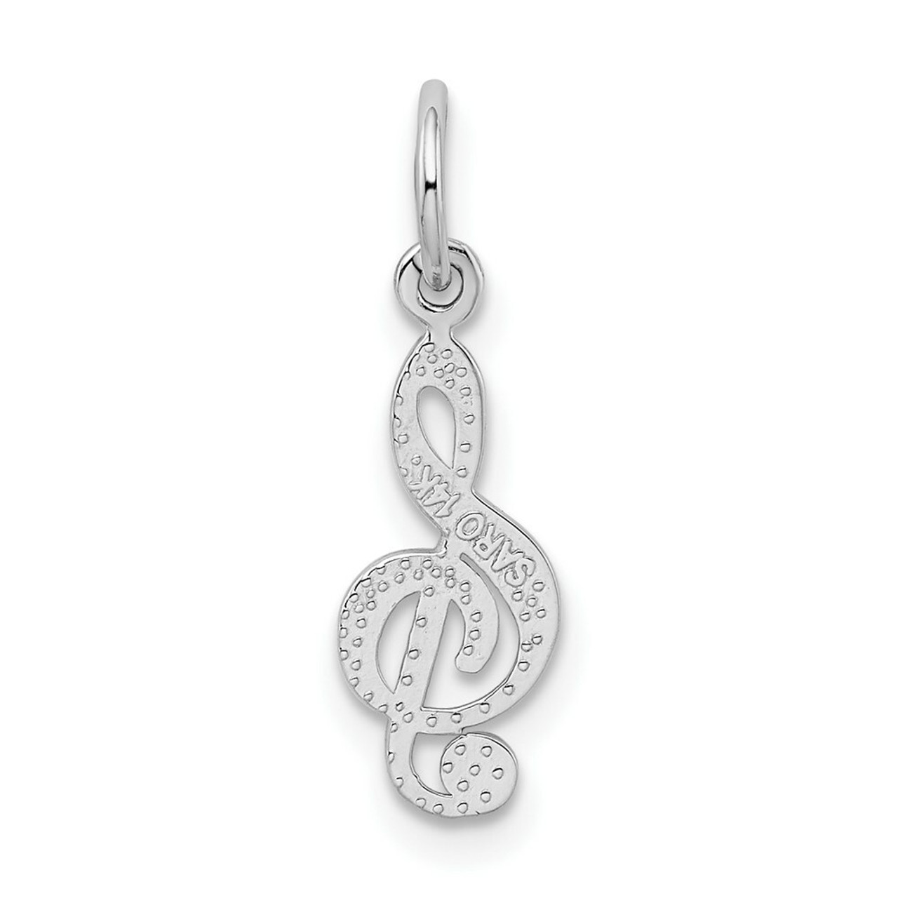 14K White Gold Treble Clef Charm Pendant - (A98-403)
