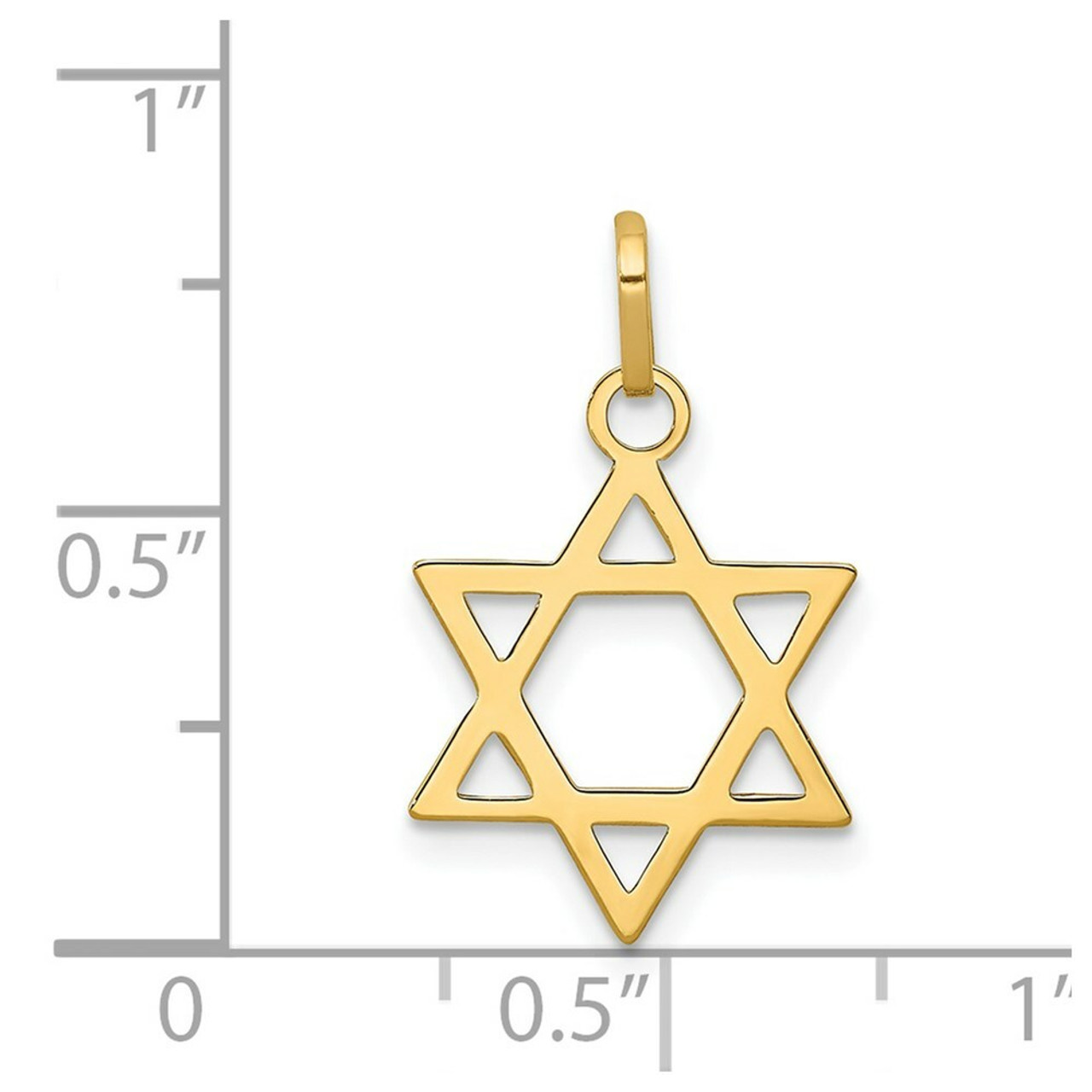 14K Yellow Gold Star of David Pendant 21mm length - (A98-920) 14K Yellow Gold Star of David Pendant 21mm length - (A98-920)