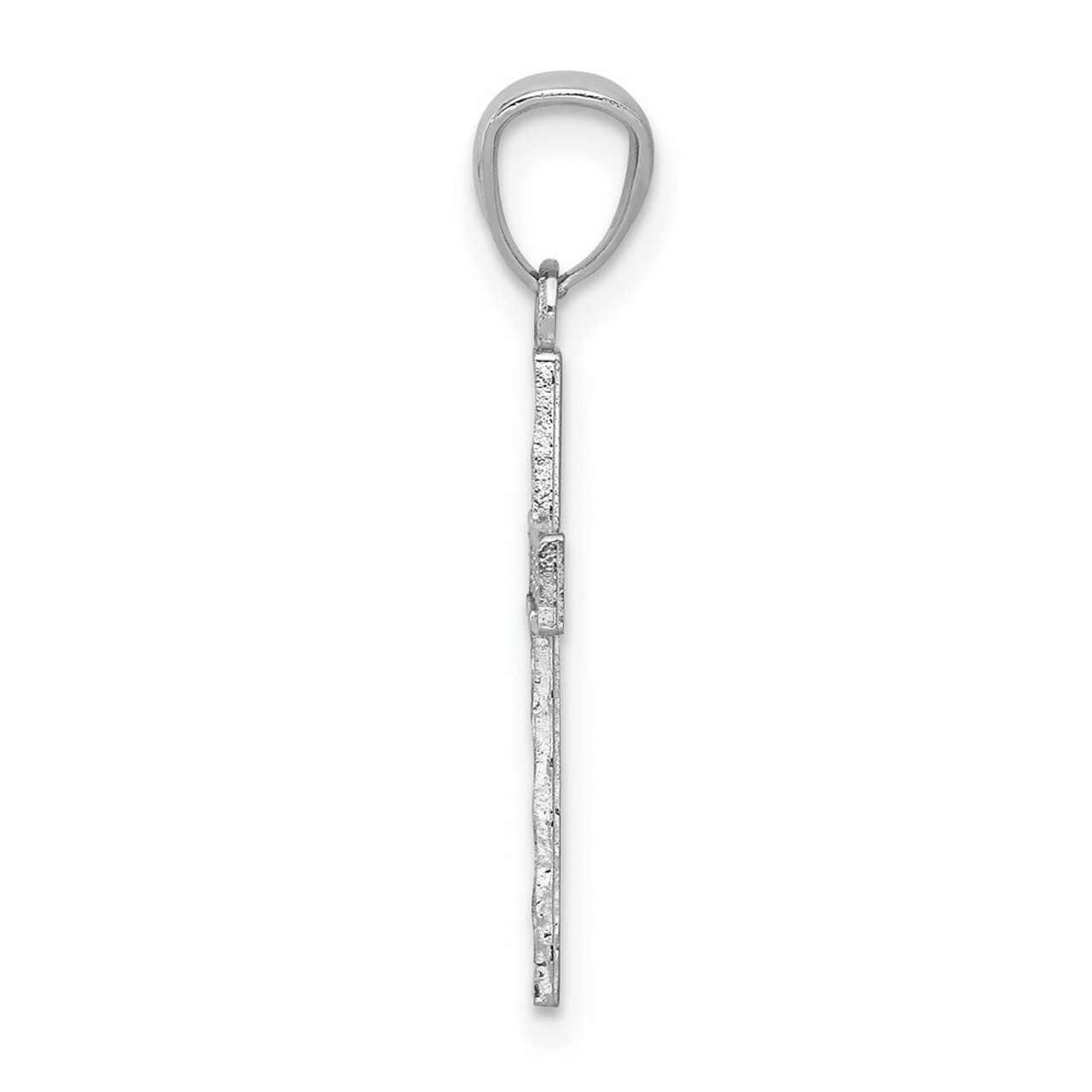 14K White Gold Cross Pendant 25mm length - (B11-101)