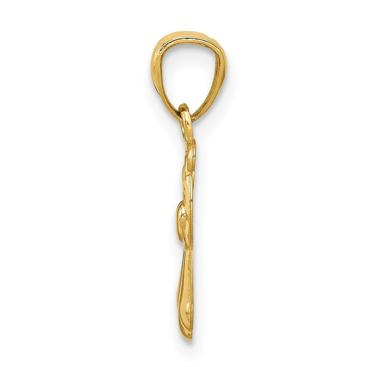 14K Yellow Gold Polished Angel Pendant - (B11-221)