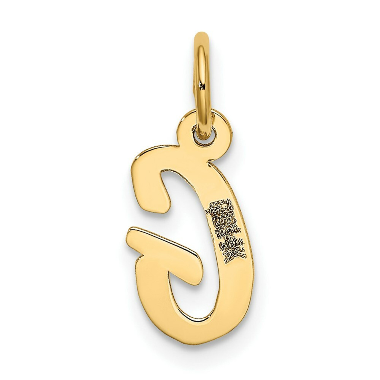 14K Yellow Gold Small Script Letter Initial G Charm Pendant - (B13-133)