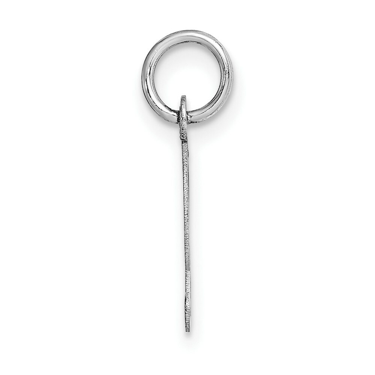 14K White Gold Small Fancy Script Initial Letter T Charm Pendant - (B13-141)