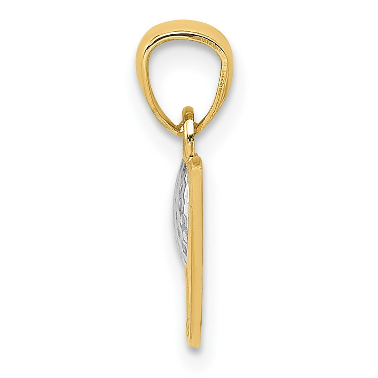 14K Two-tone Gold Golf Pendant - (B13-476)