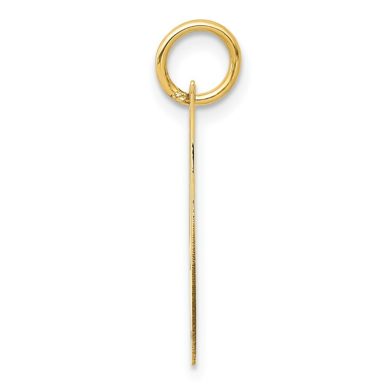 14K Yellow Gold Small Fancy Script Initial Letter I Charm - (B13-500)