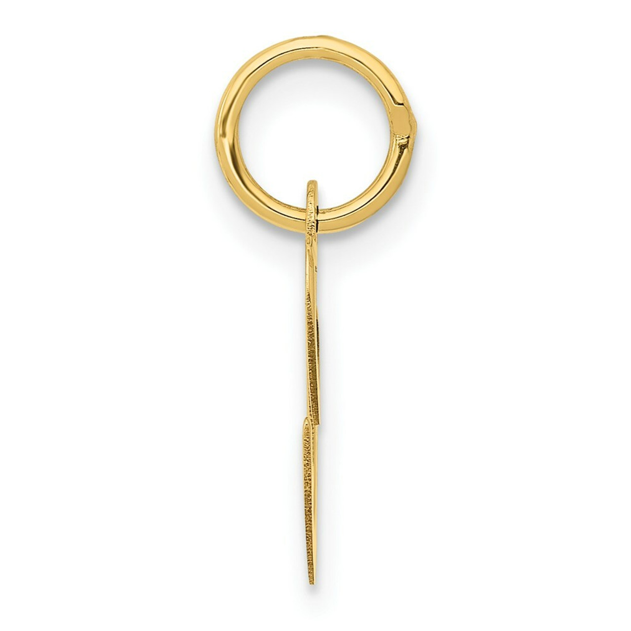 14K Yellow Gold Small Fancy Script Initial Letter C Charm - (B13-536)
