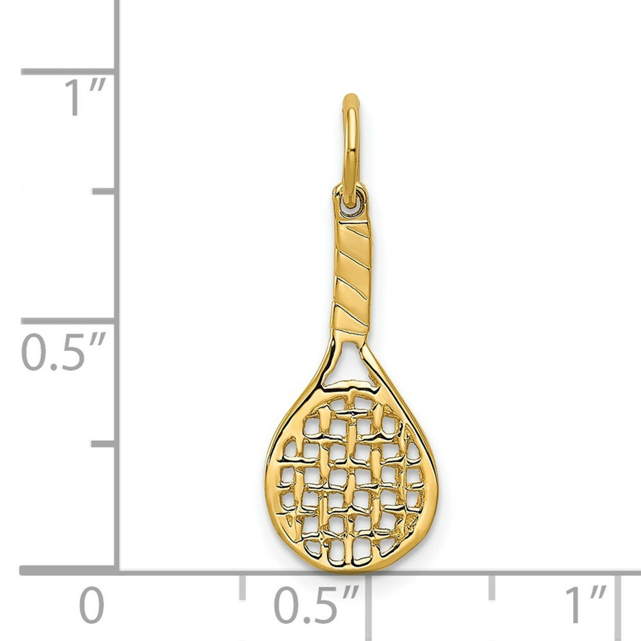 14K Yellow Gold Racquet Charm - (A82-526)