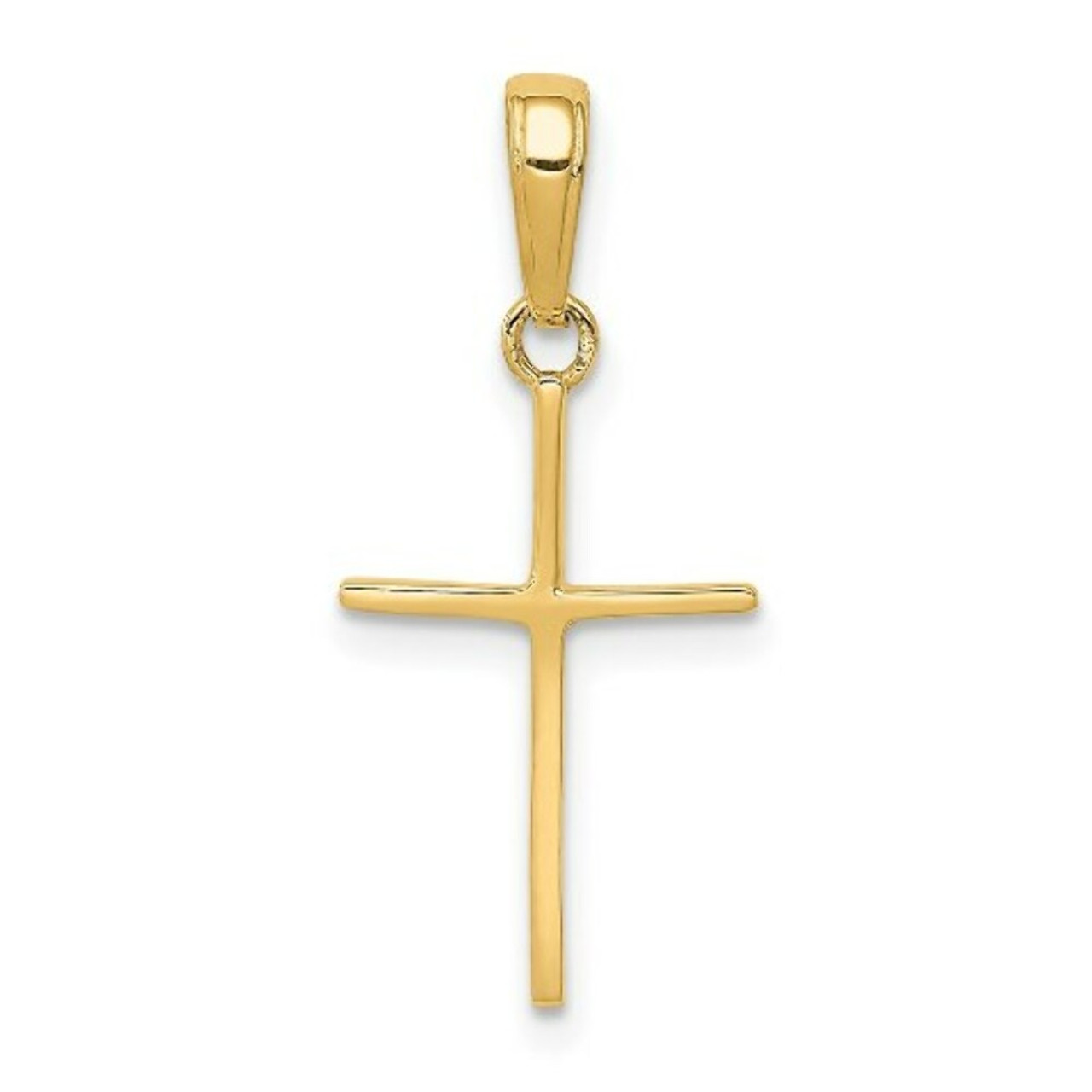 14K Yellow Gold Polished Cross Pendant 24mm length - (A83-571)