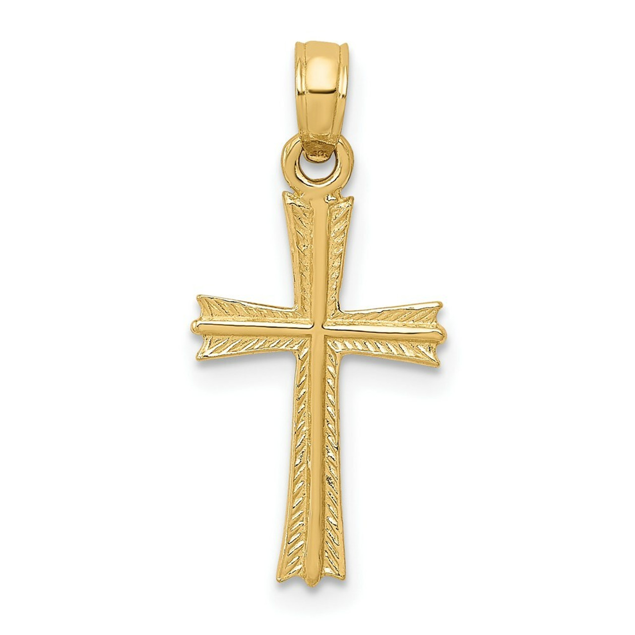 14K Yellow Gold Cross Pendant 23mm length - (A83-735)
