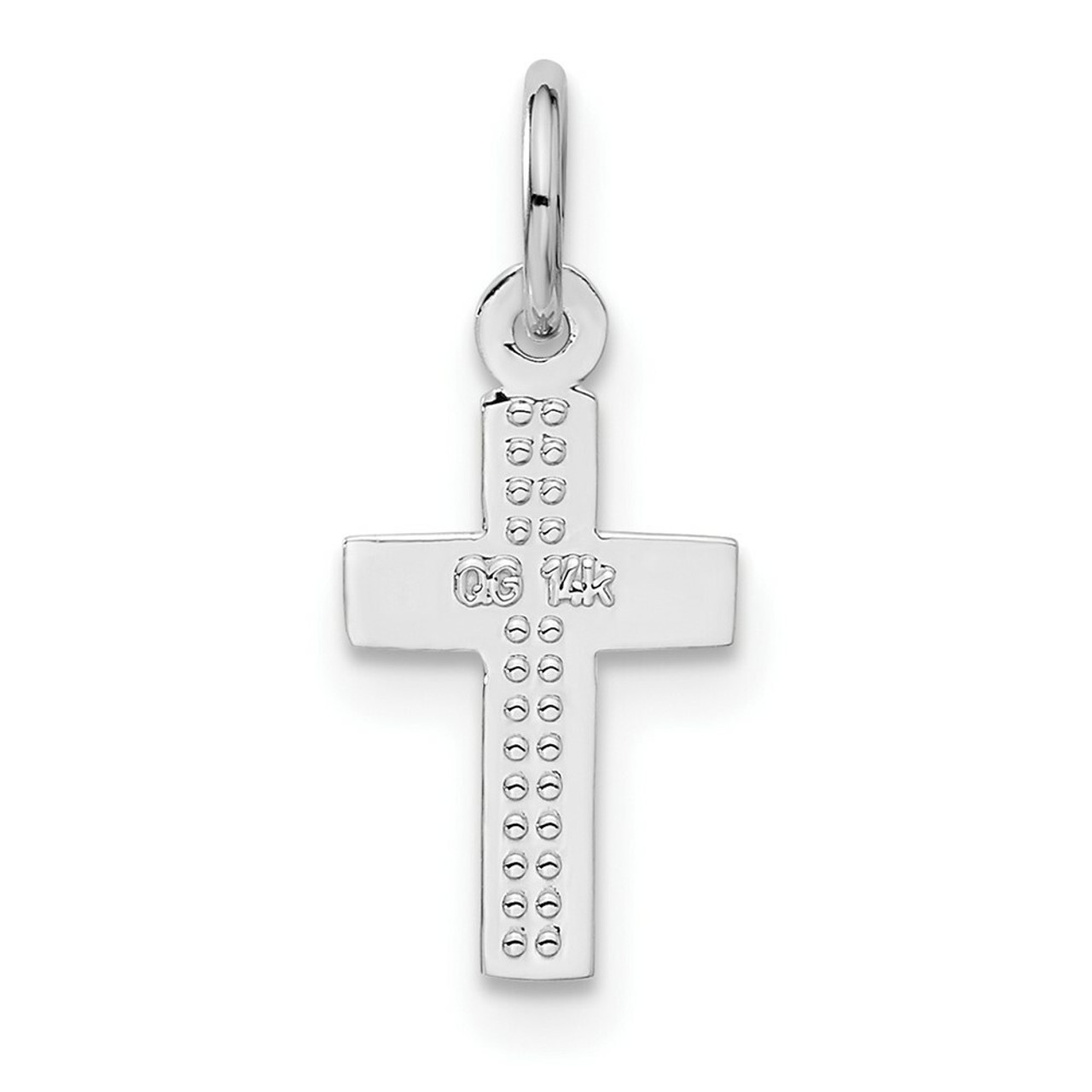 14K White Gold Cross Charm 20mm length - (A83-951)