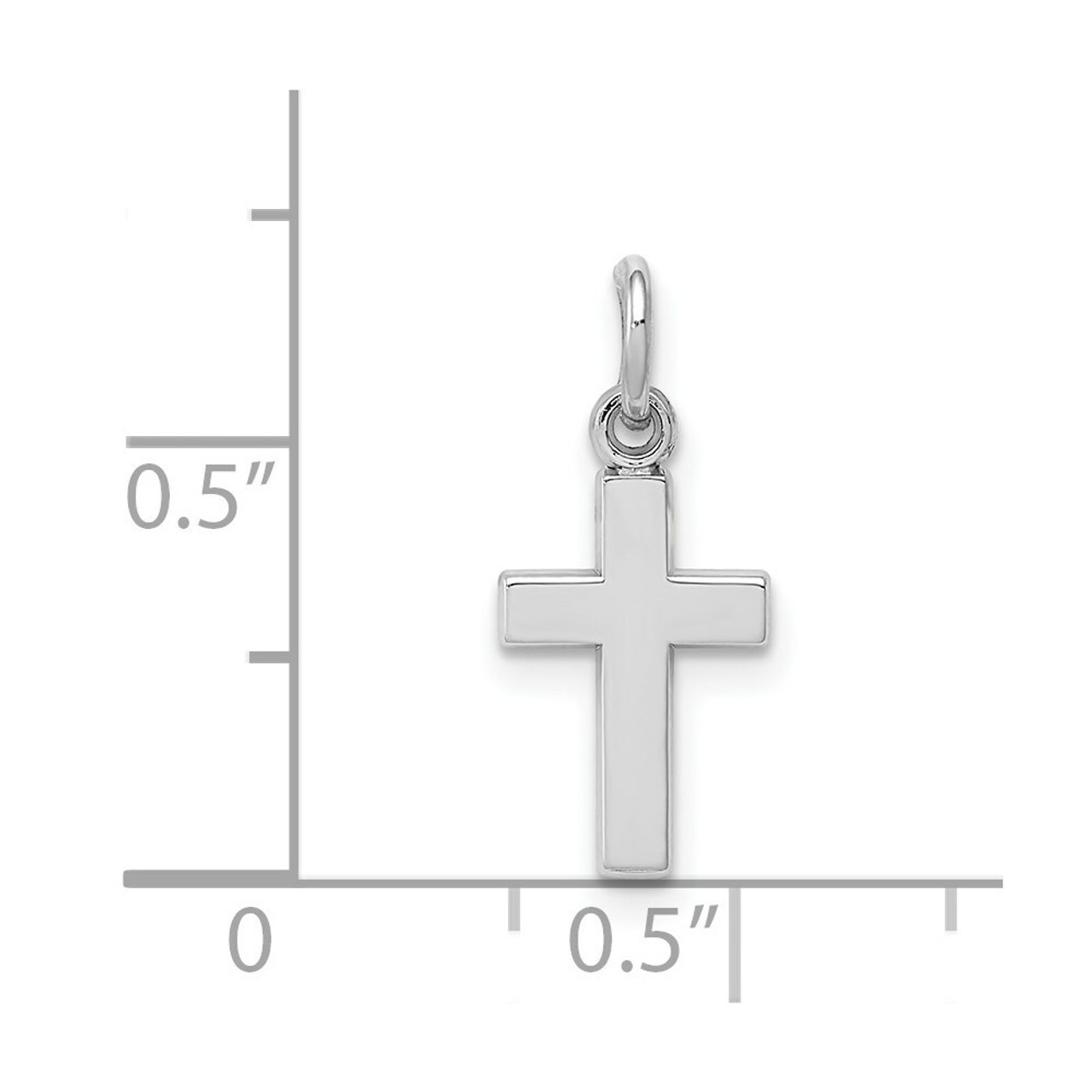 14K White Gold Cross Charm 20mm length - (A83-951)