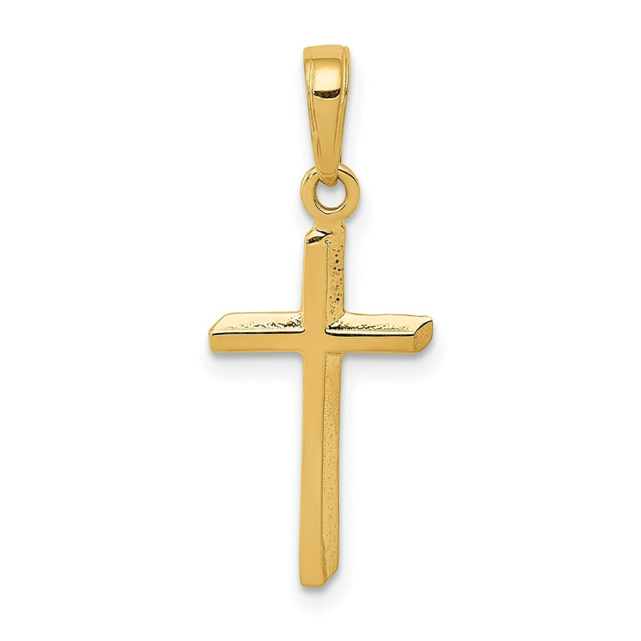 14K Yellow Gold Polished Cross Pendant 24mm length - (A84-492)