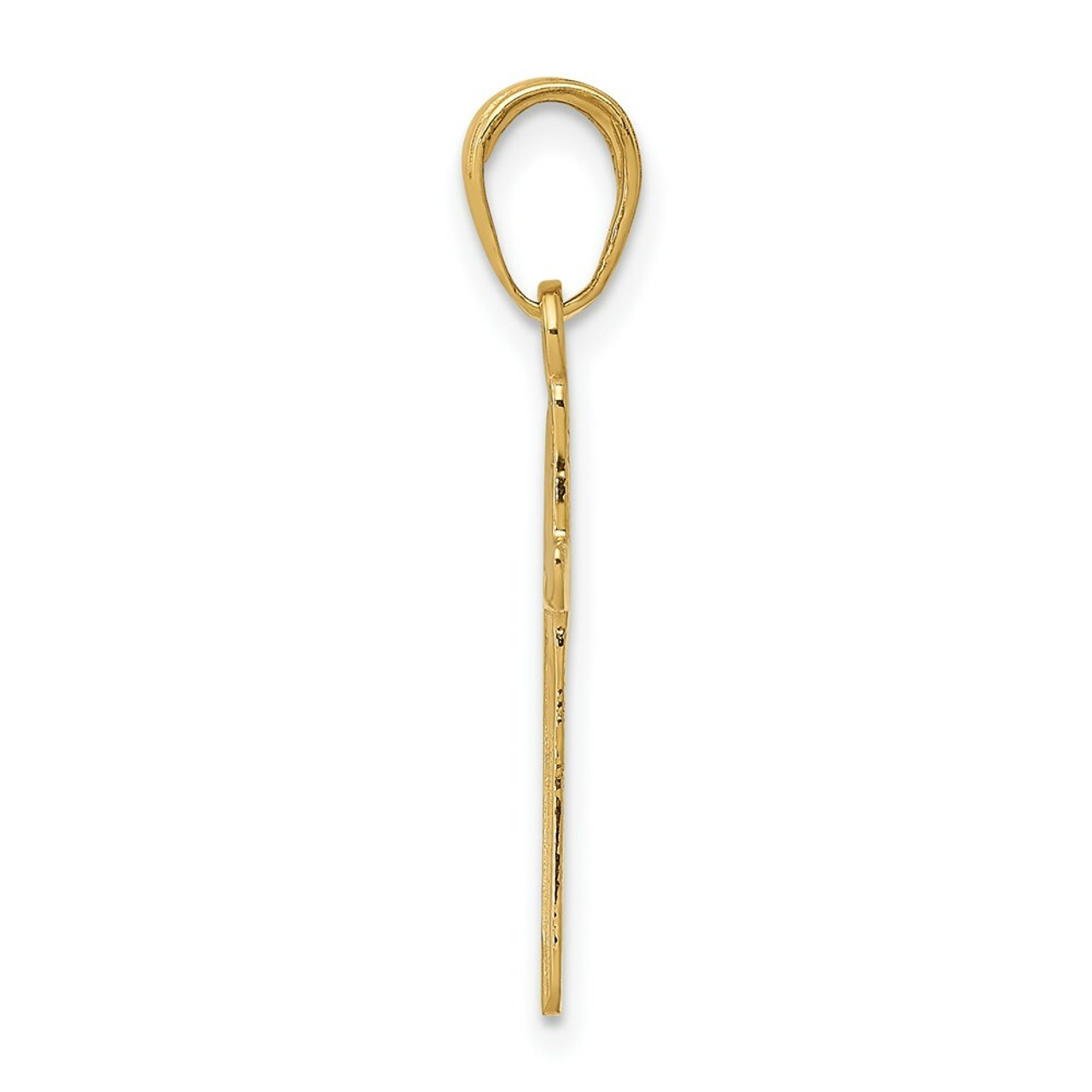 14K Yellow Gold Polished Cross Pendant 24mm length - (A84-492)