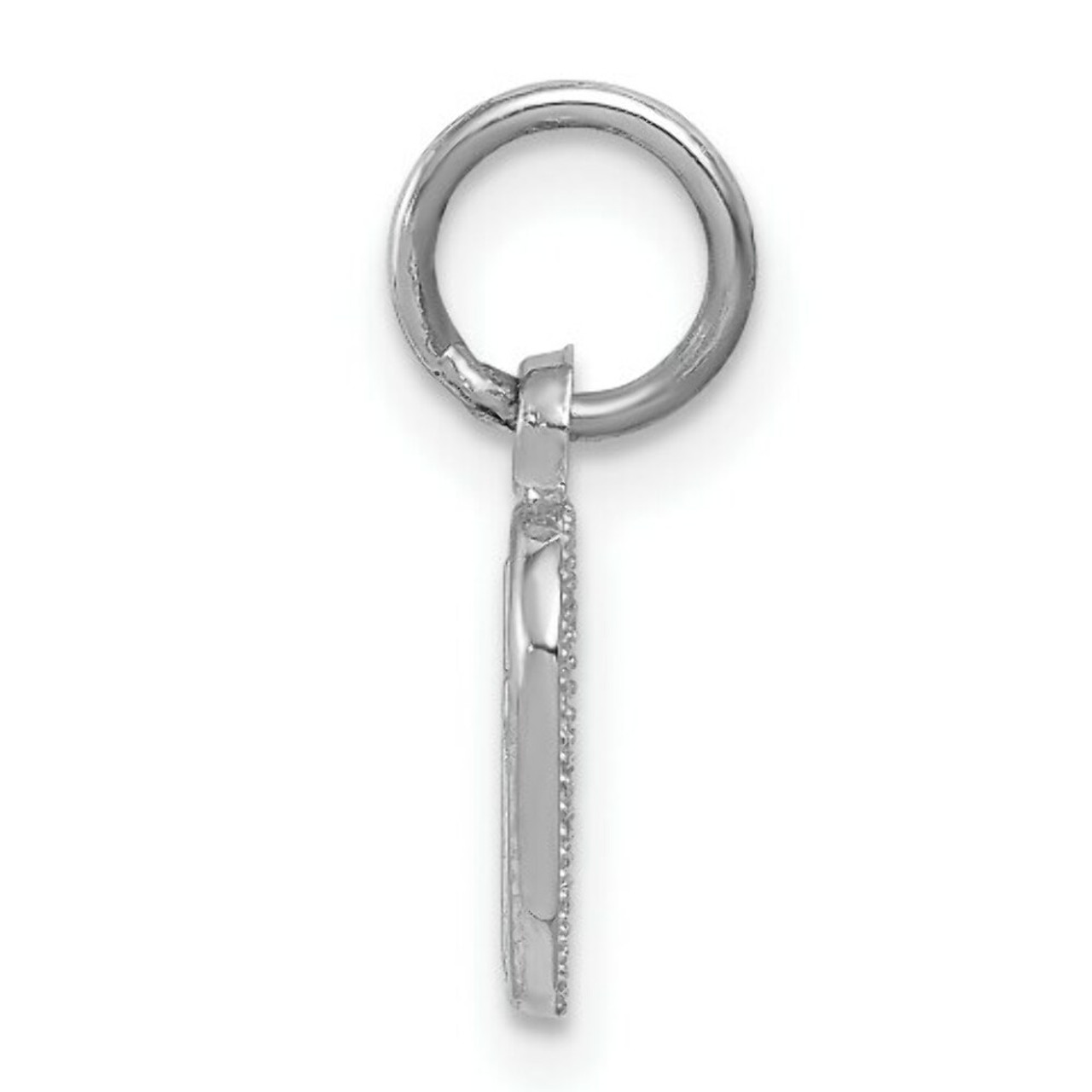 14K White Gold Cross In Heart Charm 16mm length - (A84-878)