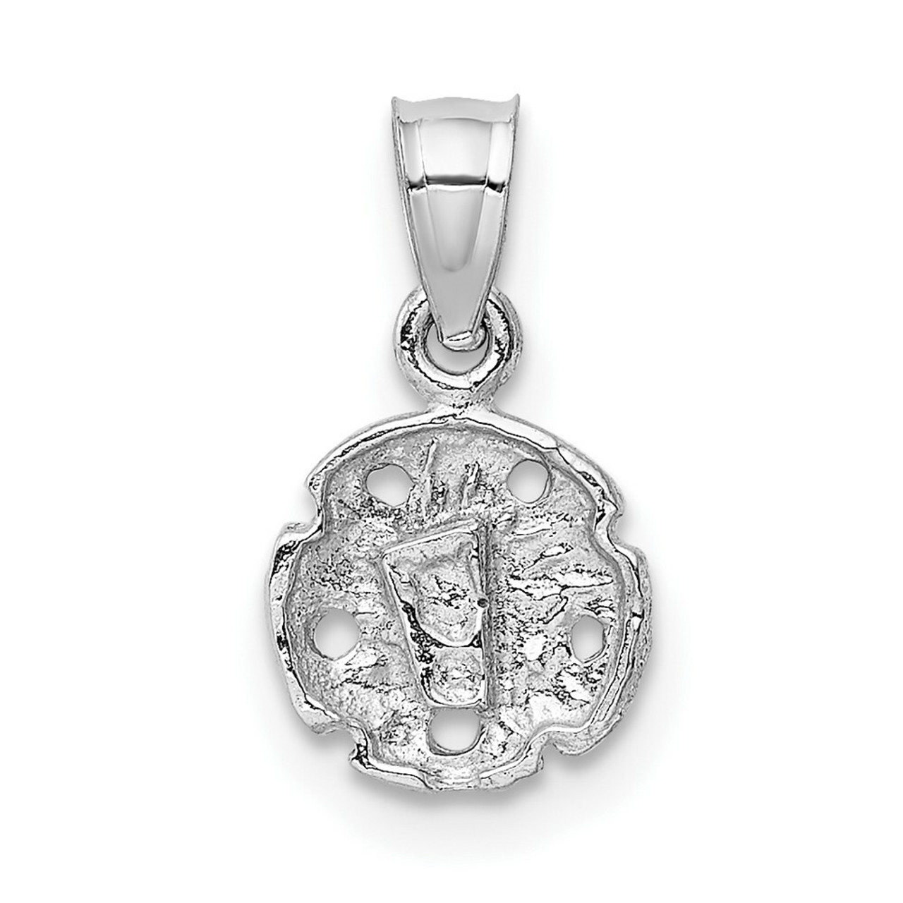 14K White Gold Sand Dollar Pendant - (A85-154)