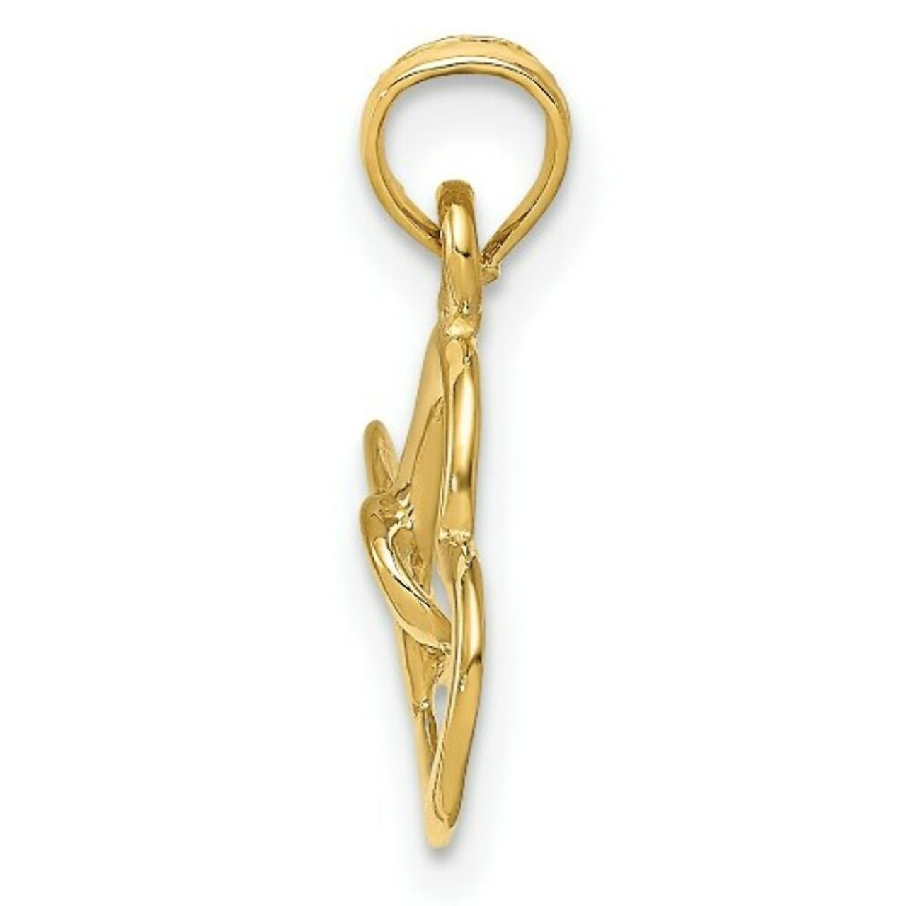 14K Yellow Gold Double Heart Charm - (A86-593)