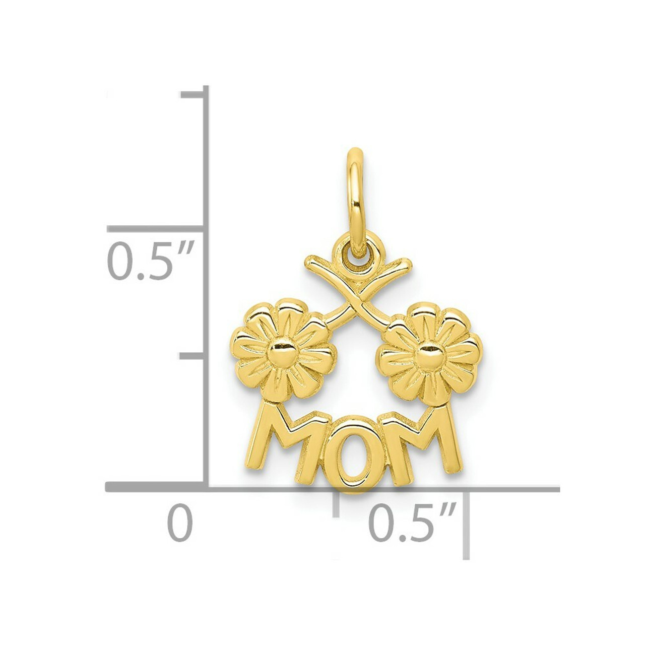 10K Yellow Gold MOM Charm - (A86-644)