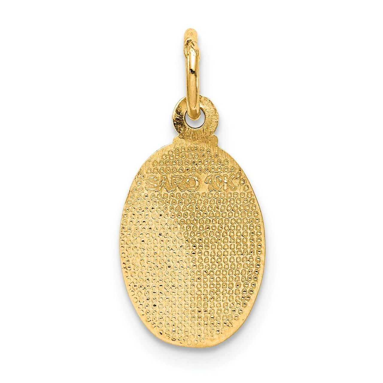 10K Yellow Gold Solid Satin Polished Saint Christopher Pendant - (A86-706)
