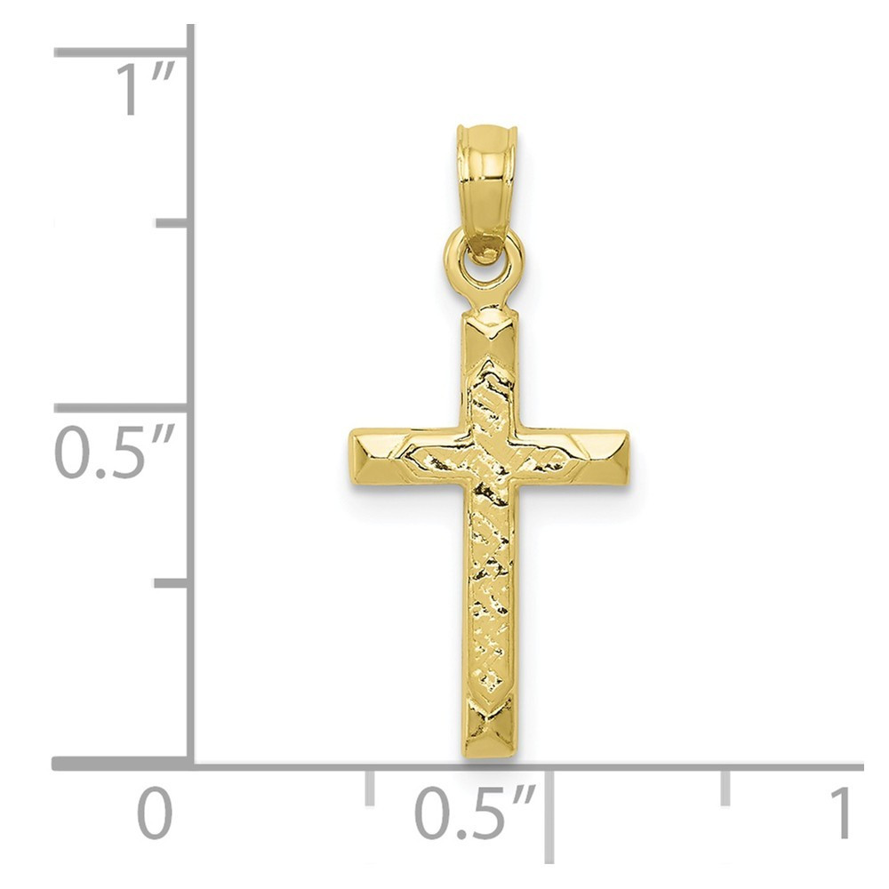 10K Yellow Gold Cross Pendant - (A88-279) - Roy Rose Jewelry