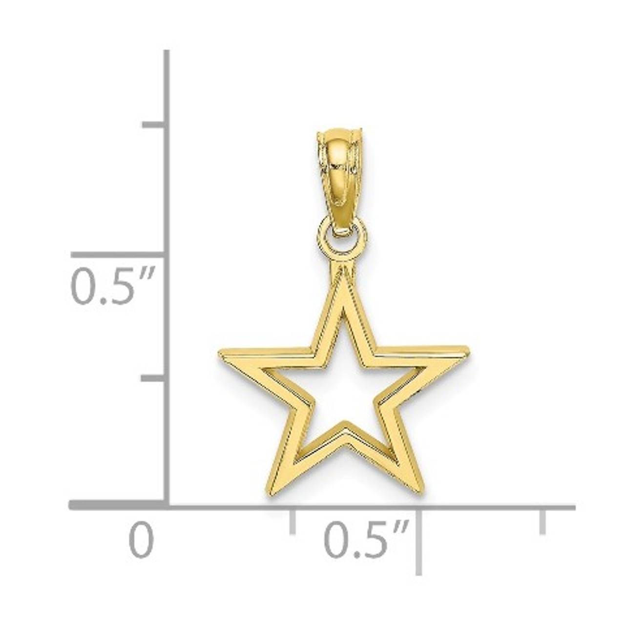 10K Yellow Gold Cut-out Star Charm Pendant - (A88-531)