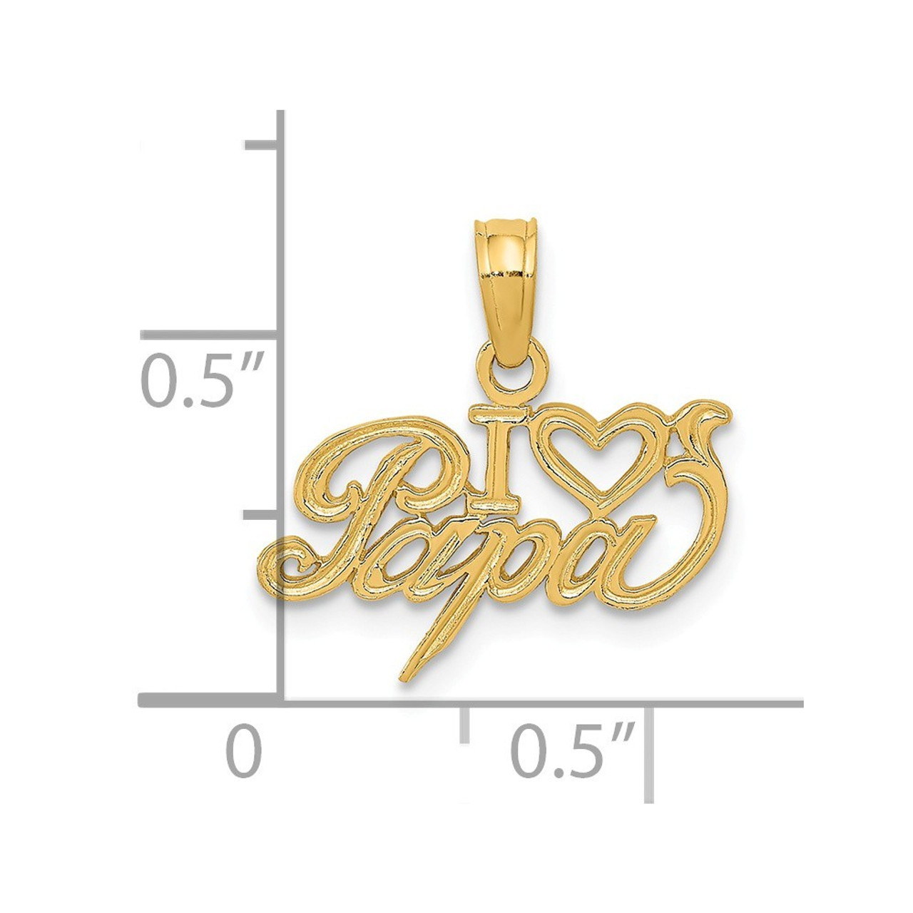 14K Yellow Gold I Heart Papa Charm Pendant - (A90-713) - Roy Rose