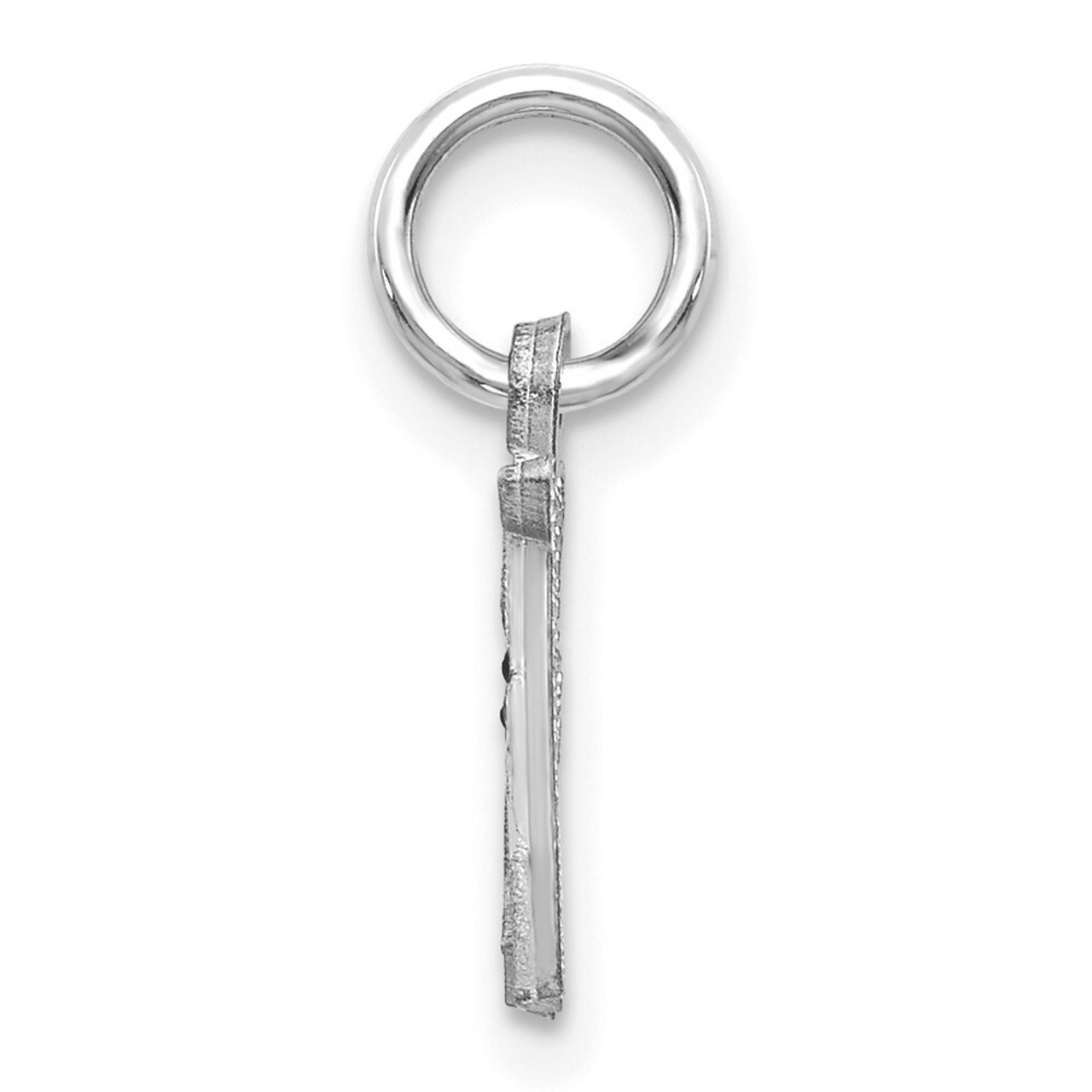 14K White Gold Diamond-cut Initial Letter A Charm Pendant - (A98-431)