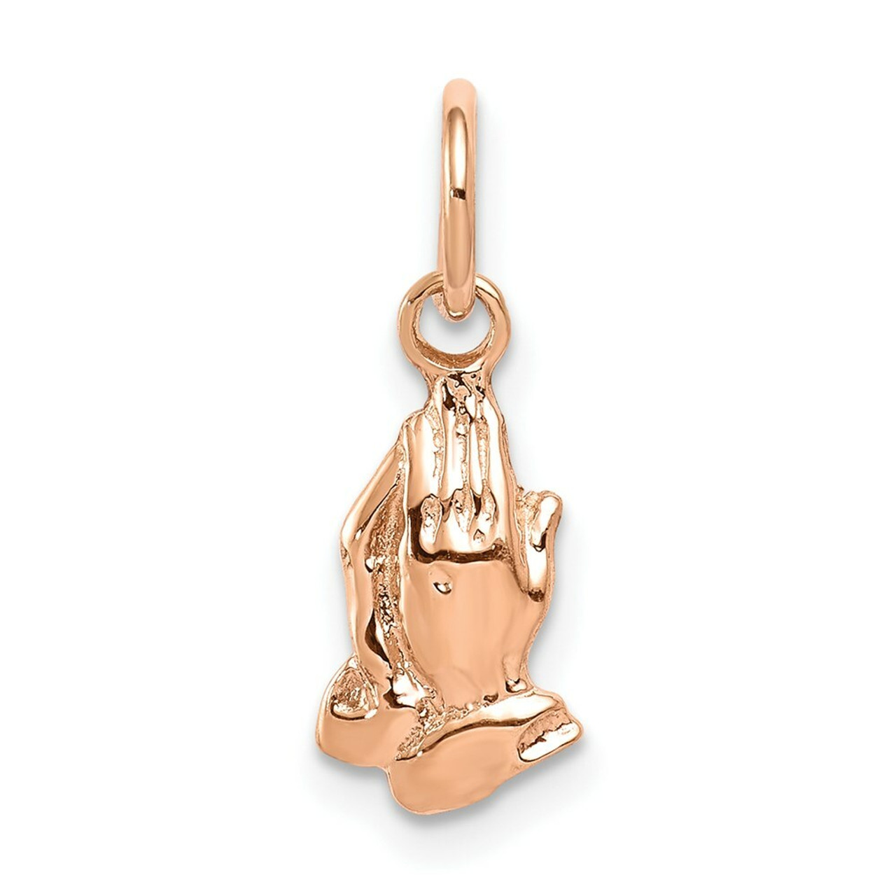 14K Rose Gold Praying Hands Charm - (B11-197)