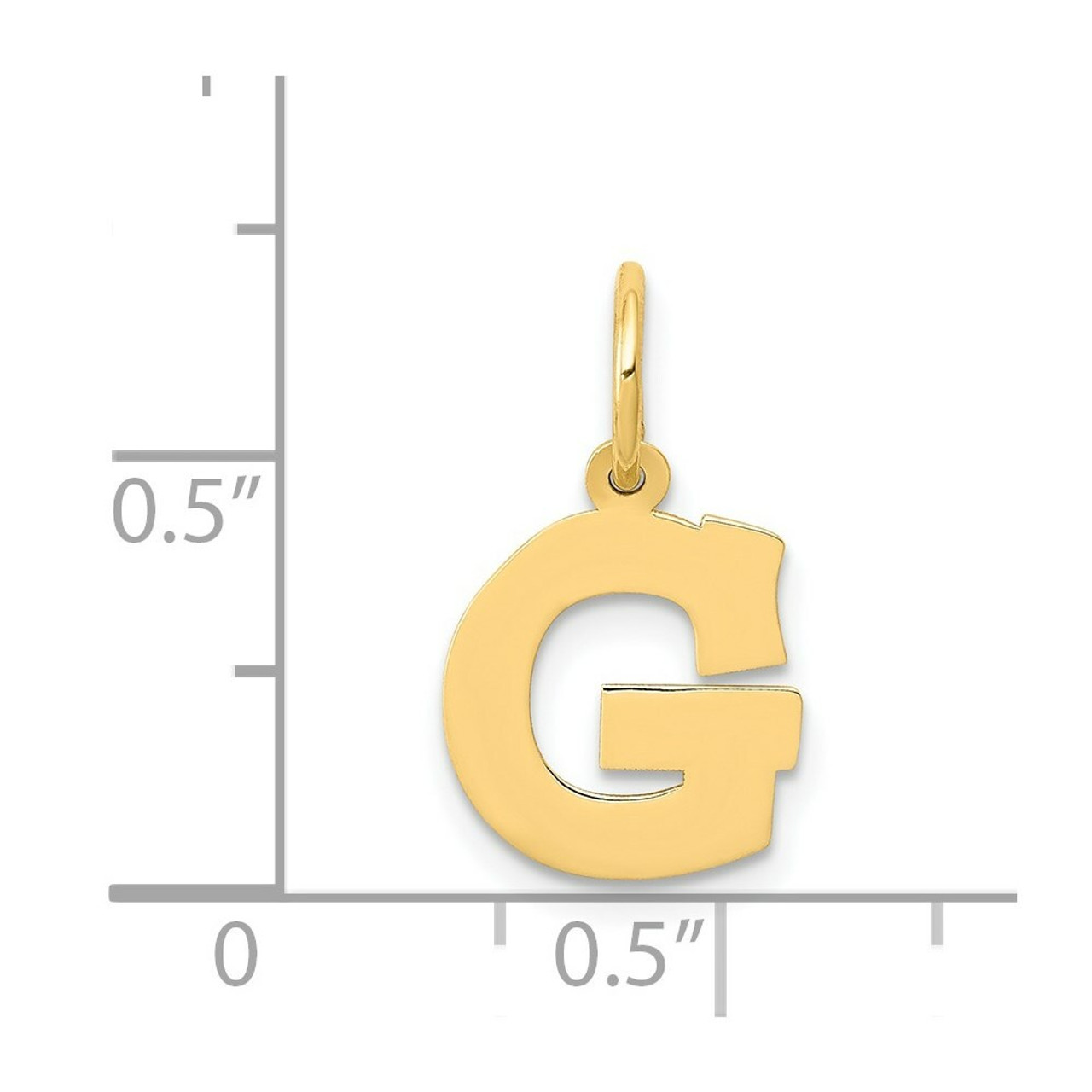 14K Yellow Gold Small Block Initial Letter G Charm Pendant - (B11-926)