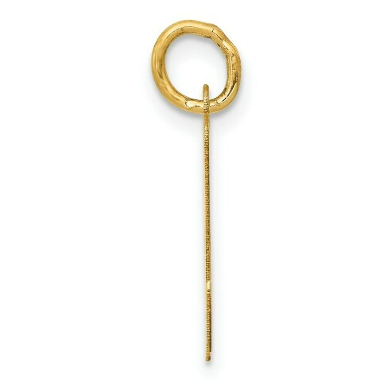 14K Yellow Gold Medium Script Initial Letter N Charm Pendant - (B11-965)