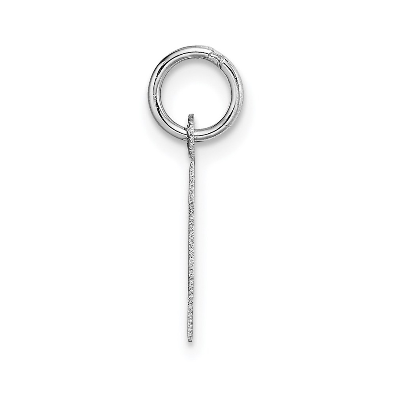 14K White Gold Small Block Initial Letter K Charm Pendant - (B11-968)