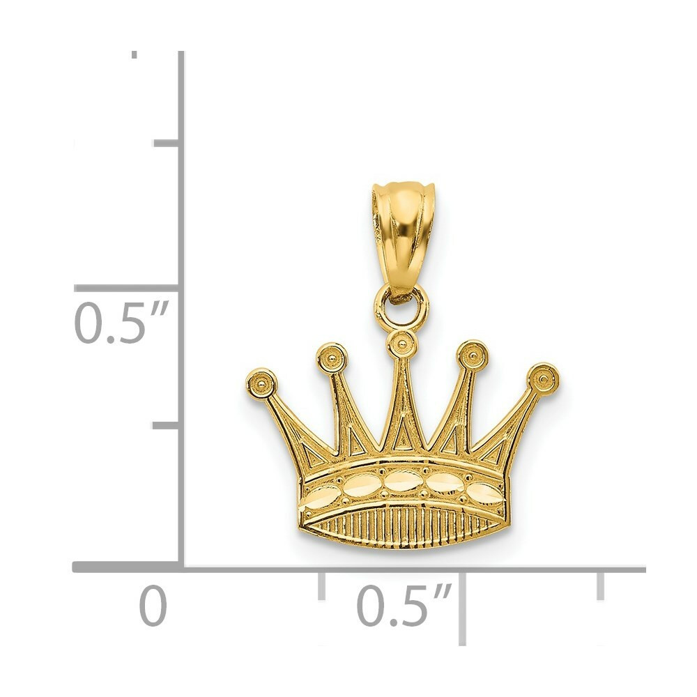 14K Yellow Gold Crown Pendant 15mm length - (B13-146) - Roy Rose