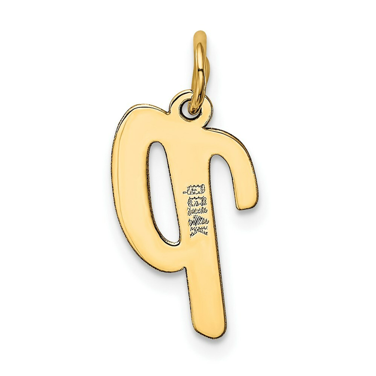 14K Yellow Gold Medium Script Initial Letter P Charm Pendant - (B13-237)