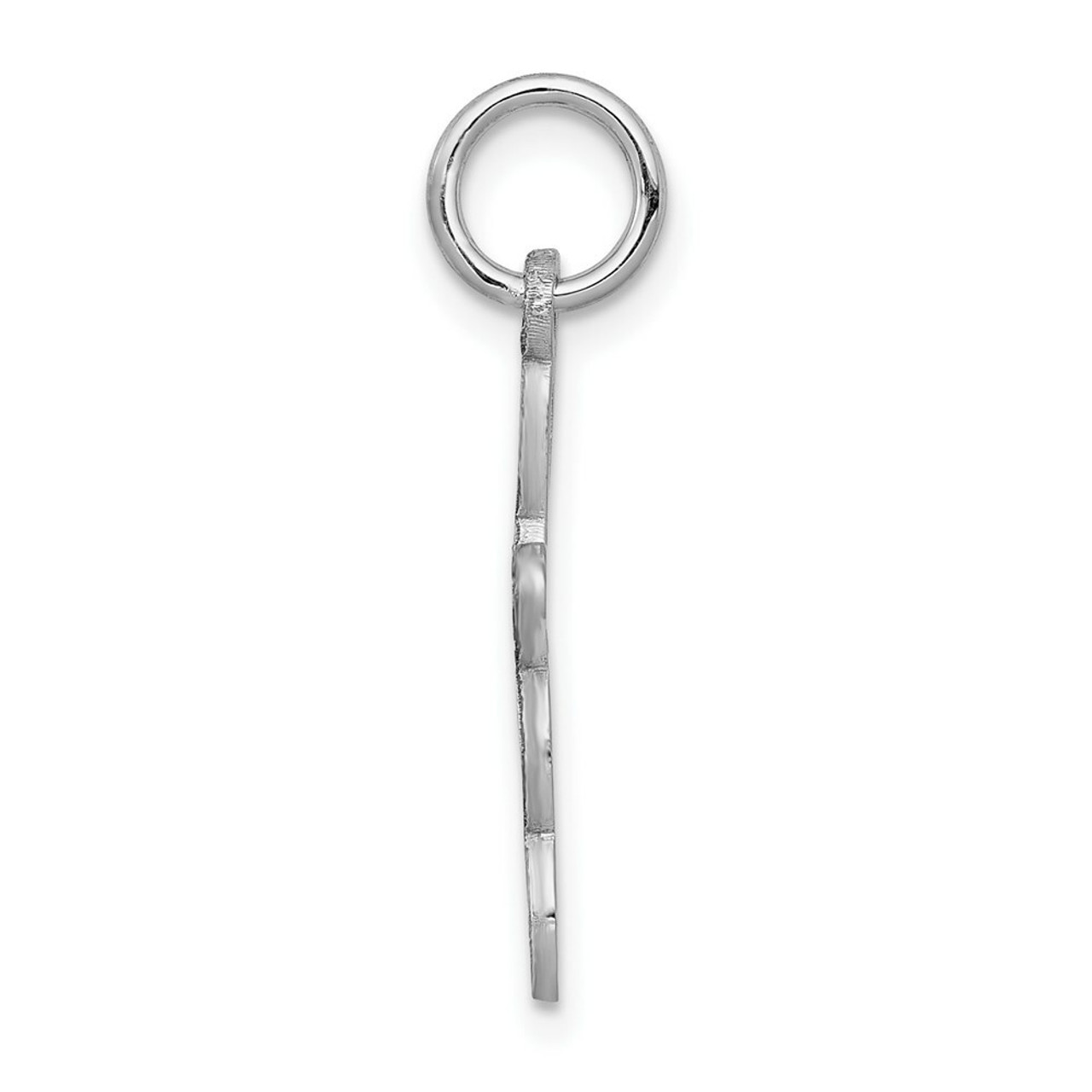 14K White Gold Laser Designed Cross Pendant 23mm length - (B14-175)