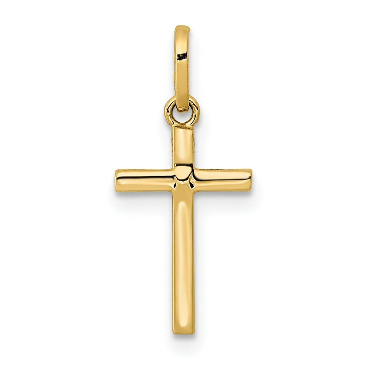 14K Yellow Gold Polished Cross Pendant - (B14-283)