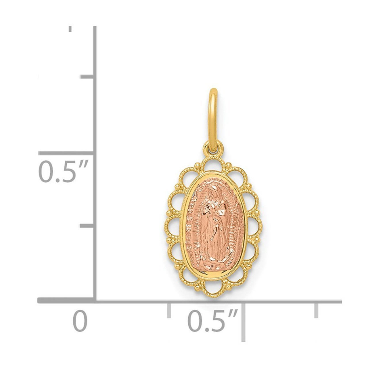 14K Two-tone Gold Guadalupe Pendant - (B14-316)