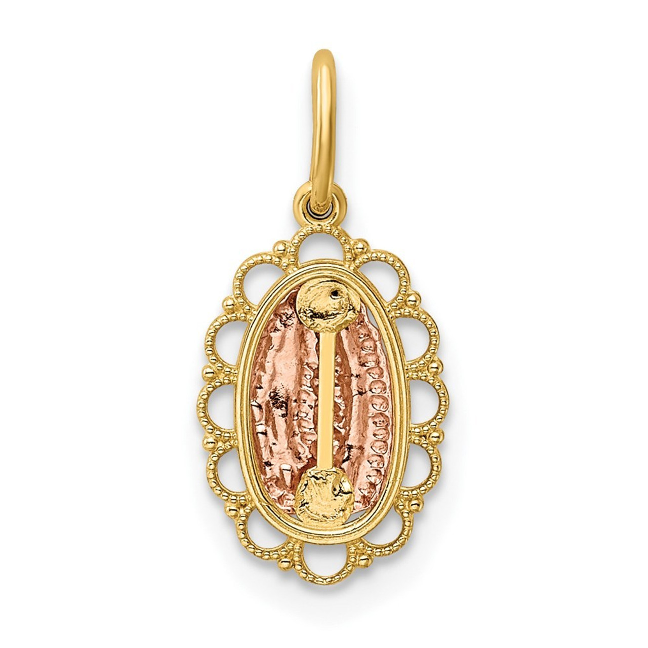 14K Two-tone Gold Guadalupe Pendant - (B14-316)