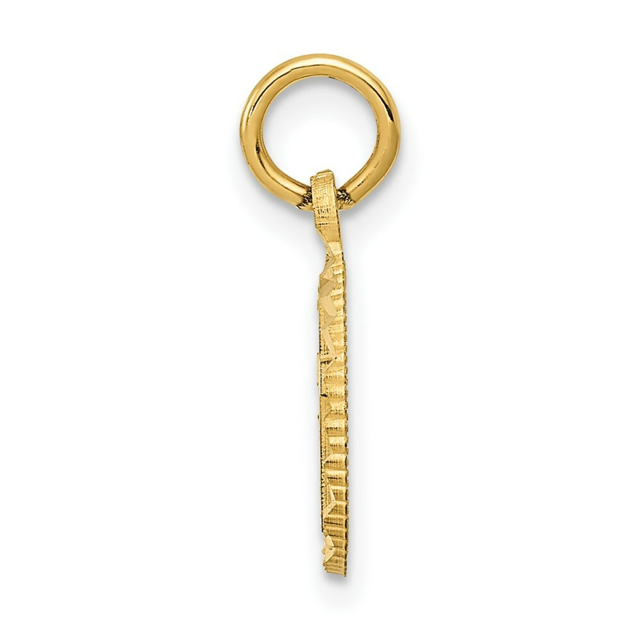 14K Yellow Gold Eternal Life Cross Charm - (A82-853)