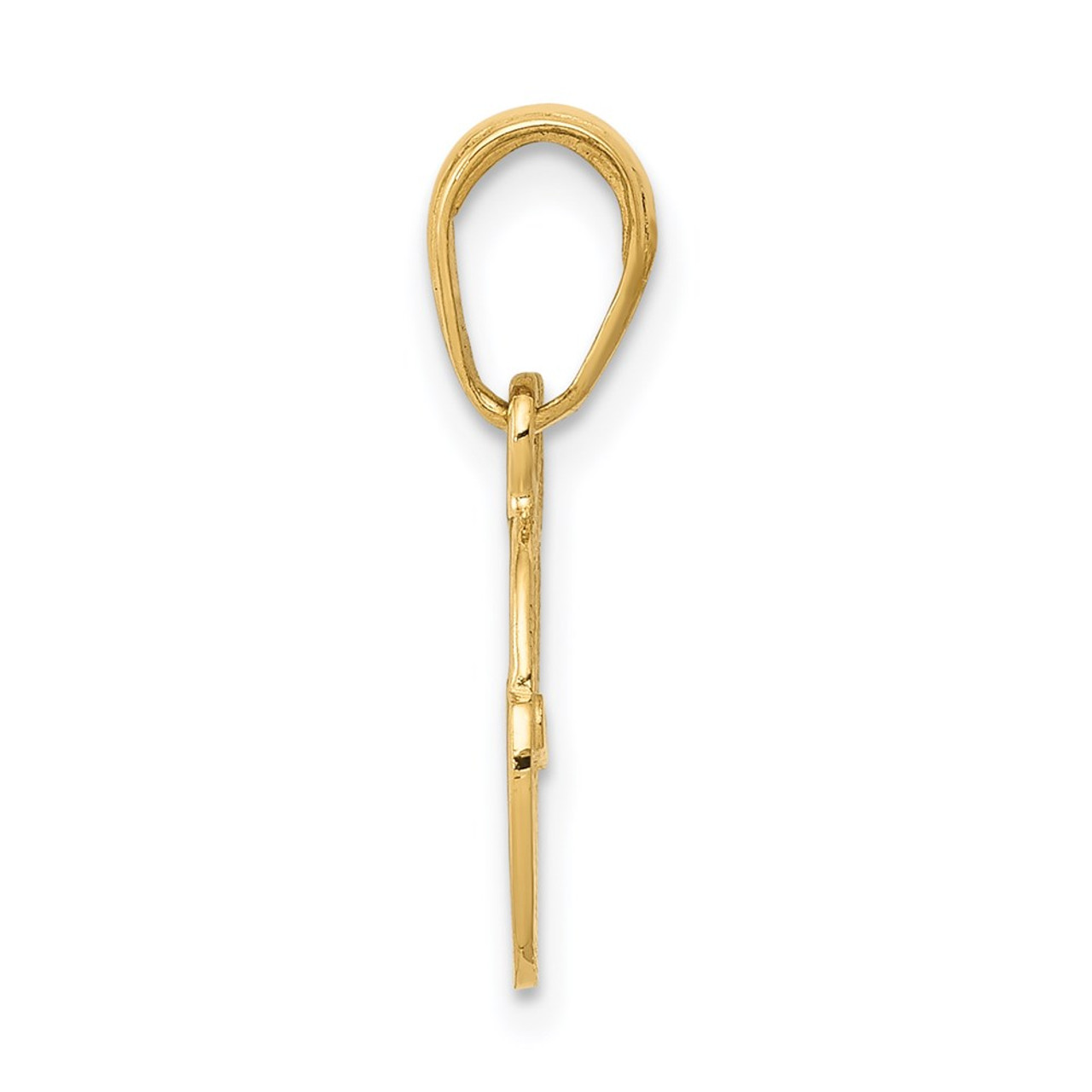 14K Yellow Gold Padlock and Key Pendant - (A83-406)