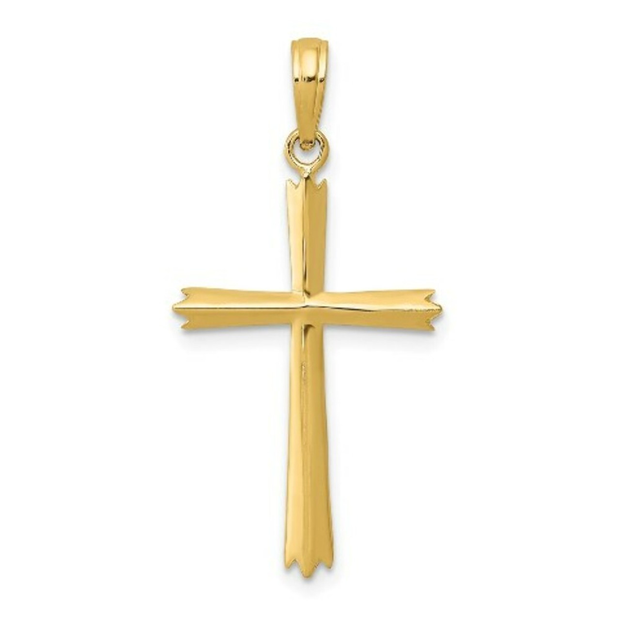 14K Yellow Gold Cross Pendant 30mm length - (A83-795)
