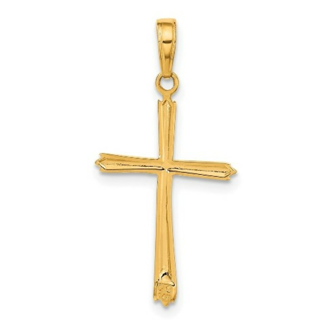 14K Yellow Gold Cross Pendant 30mm length - (A83-795)