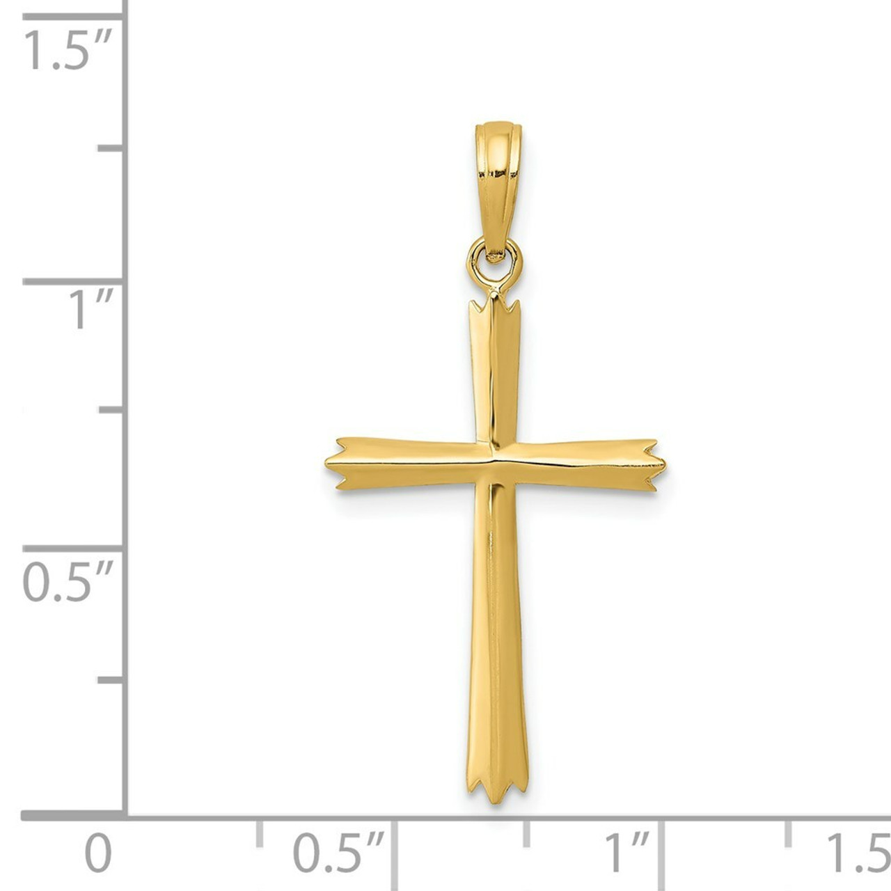 14K Yellow Gold Cross Pendant 30mm length - (A83-795)