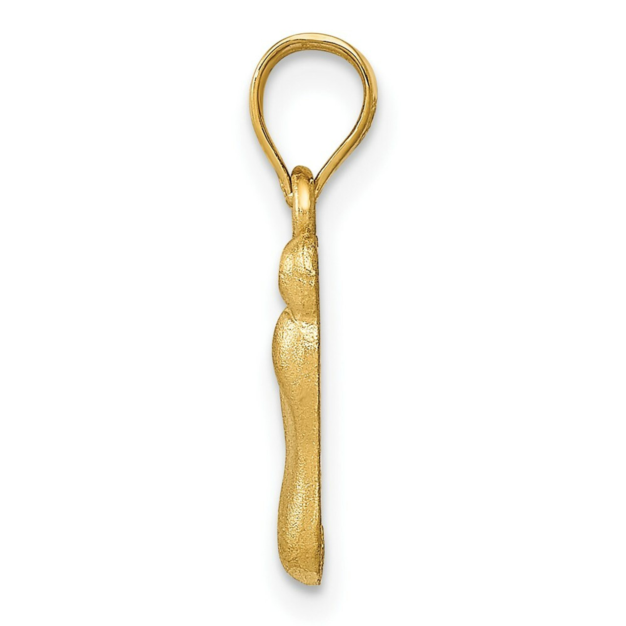 14K Yellow Gold Diamond-cut Foot Charm - (A83-973)