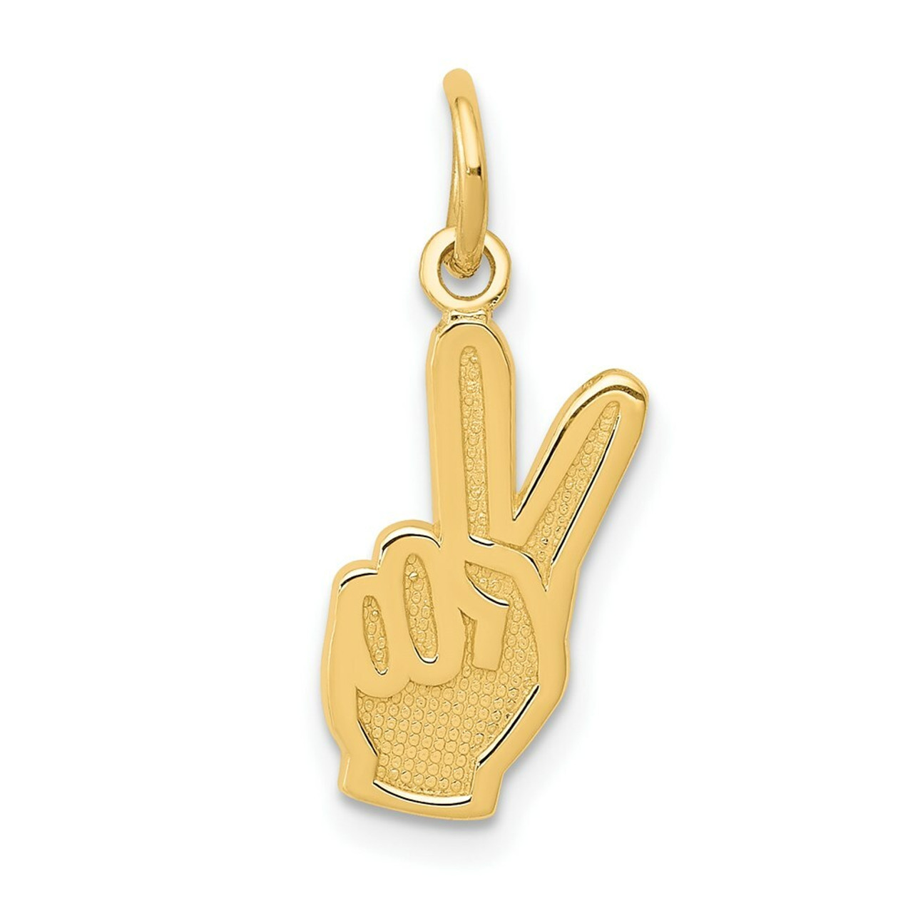 14K Yellow Gold Peace Sign Charm - (A84-892)