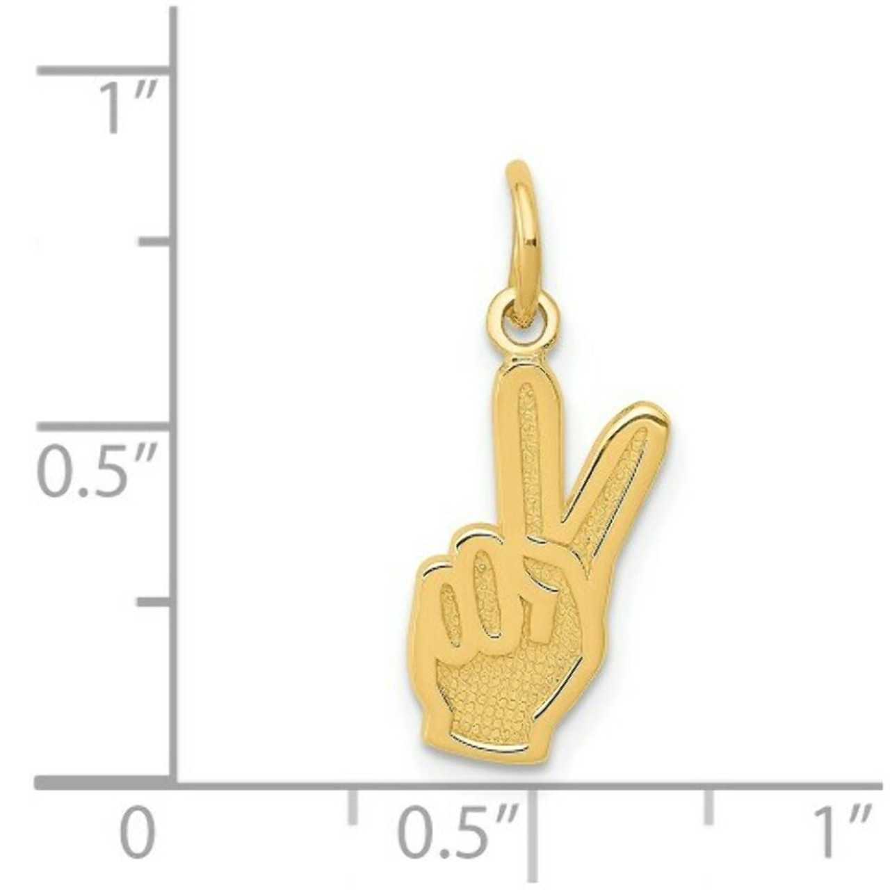 14K Yellow Gold Peace Sign Charm - (A84-892)