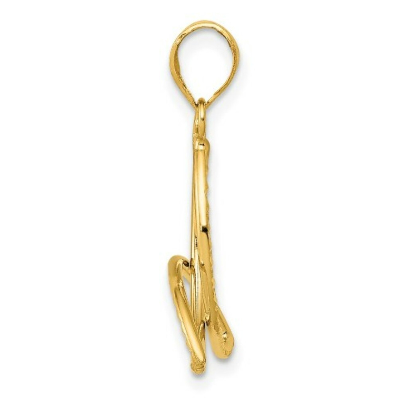 14K Yellow Gold 3 Point Diamond-cut Open Star Pendant - (A84-997)