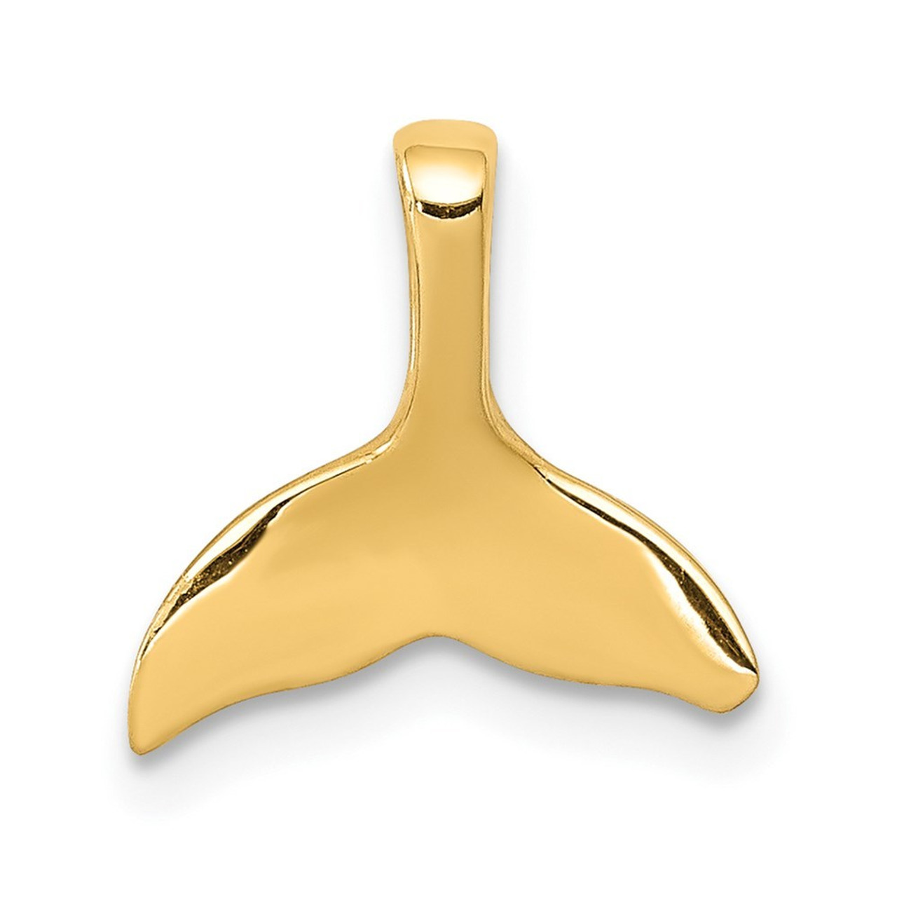 14K Yellow Gold Whale Tail Chain Slide - (A85-117)
