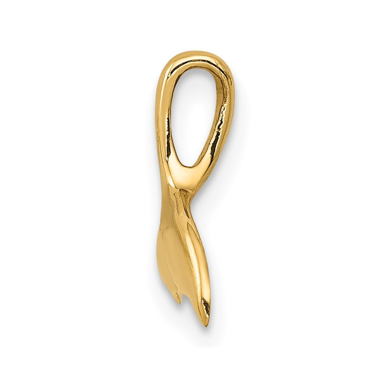 14K Yellow Gold Whale Tail Chain Slide - (A85-117)