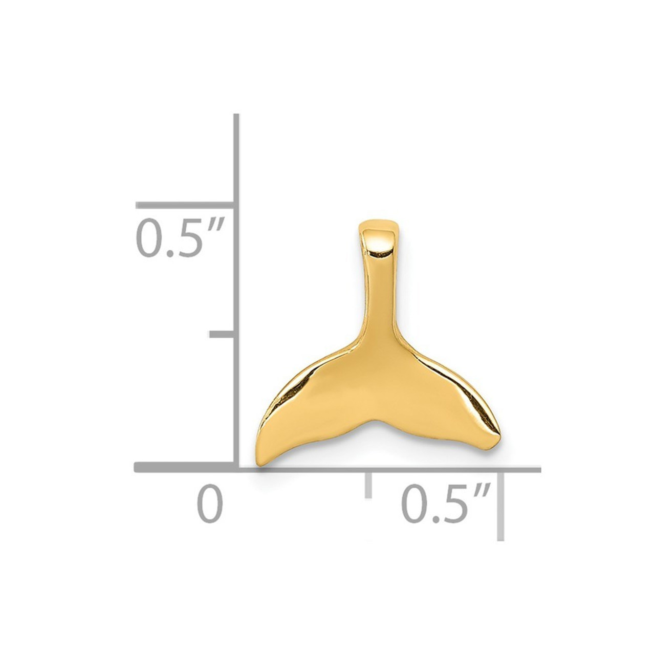14K Yellow Gold Whale Tail Chain Slide - (A85-117)