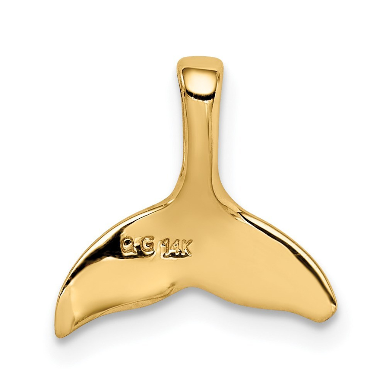 14K Yellow Gold Whale Tail Chain Slide - (A85-117)