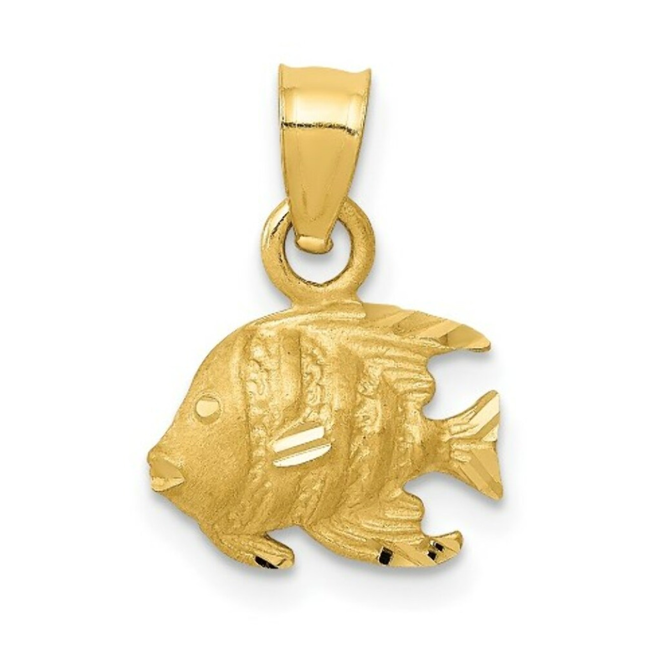 14K Yellow Gold Fish Pendant - (A85-339)